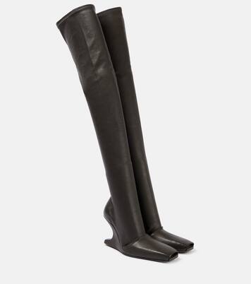 Overknee-Stiefel Cantilever aus Leder | Rick Owens