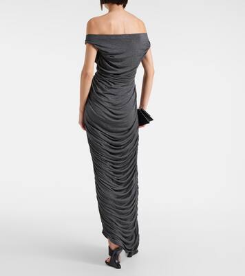 Robe longue à encolure bardot | Norma Kamali