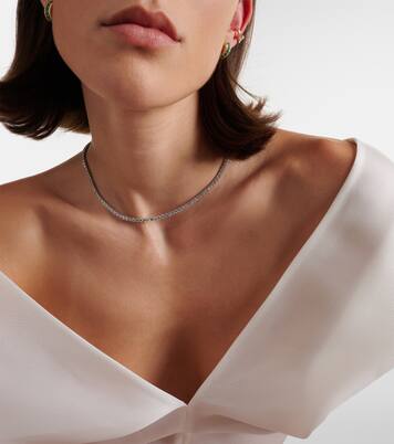 Choker Hepburn in oro bianco 18kt con diamanti | Anita Ko