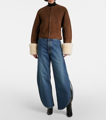 Shearling-trimmed suede jacket | Alaïa