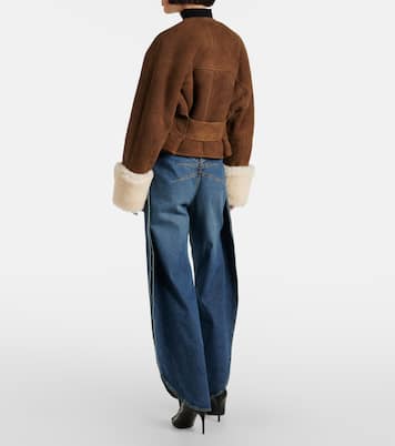 Shearling-trimmed suede jacket | Alaïa