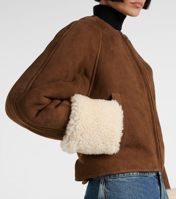 Shearling-trimmed suede jacket | Alaïa