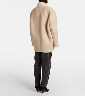 Mantel Elanore aus Leder mit Shearling | Isabel Marant