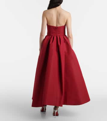 Abito lungo in seta con cintura | Carolina Herrera