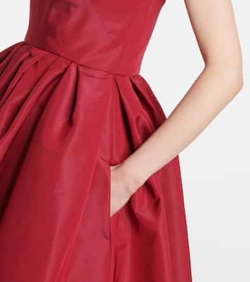 Abito lungo in seta con cintura | Carolina Herrera