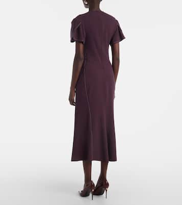 Gathered wool-blend midi dress | Victoria Beckham
