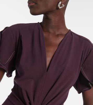 Gathered wool-blend midi dress | Victoria Beckham