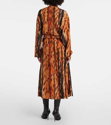 Robe midi imprimée en crêpe | Balenciaga