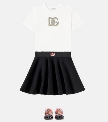 Bailarinas Mary Jane de piel con DG  | Dolce&Gabbana Kids
