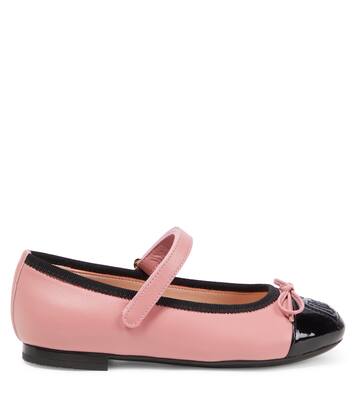 Bailarinas Mary Jane de piel con DG  | Dolce&Gabbana Kids