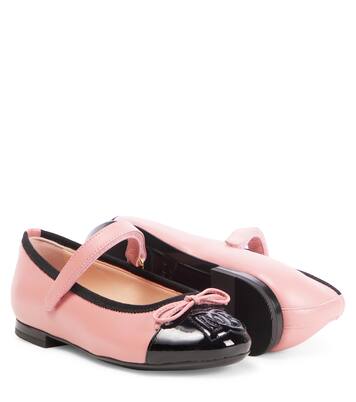 Bailarinas Mary Jane de piel con DG  | Dolce&Gabbana Kids