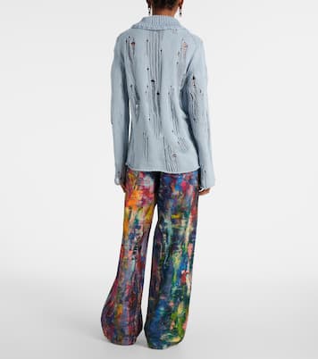 Distressed cotton and wool sweater | Acne Studios