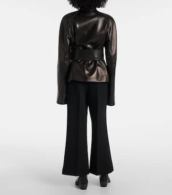Giacca Edith in pelle con cintura | Khaite
