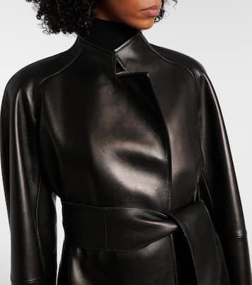 Giacca Edith in pelle con cintura | Khaite