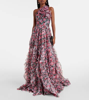 Abito lungo con scollo all’americana  | Carolina Herrera