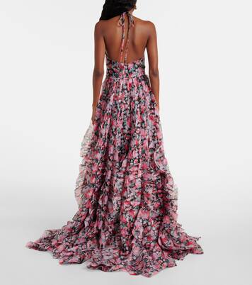 Abito lungo con scollo all’americana  | Carolina Herrera