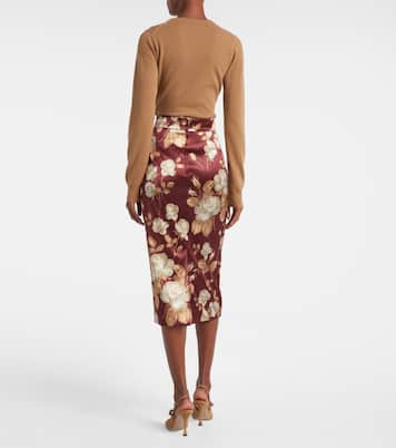 High-Rise-Midirock aus Satin | Dolce&Gabbana