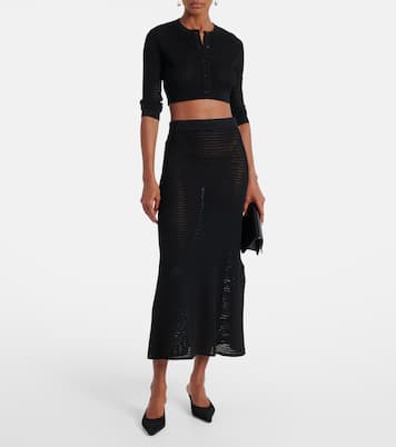 Cropped-Cardigan aus Pointelle-Strick | Victoria Beckham
