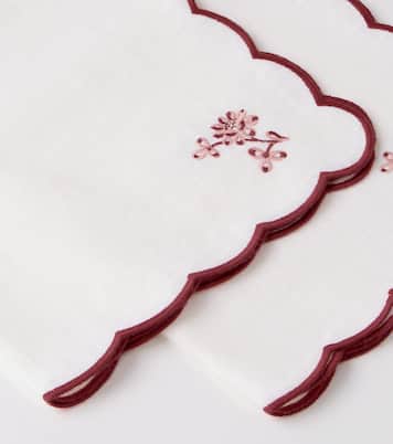 Set de 2 servilletas Botanica de lino bordadas | Cabana
