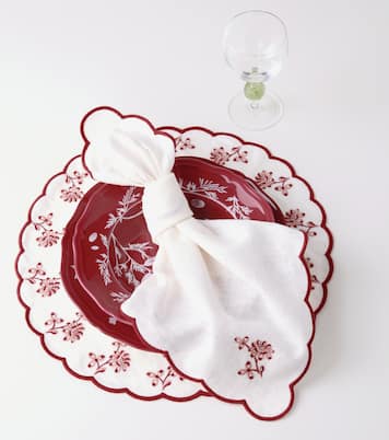 Set de 2 servilletas Botanica de lino bordadas | Cabana