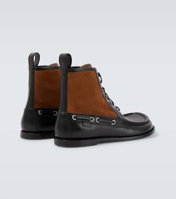 Campo suede and leather lace-up boots | Loewe