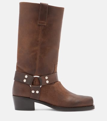 Roxy distressed leather biker boots | Paris Texas