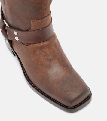 Roxy distressed leather biker boots | Paris Texas