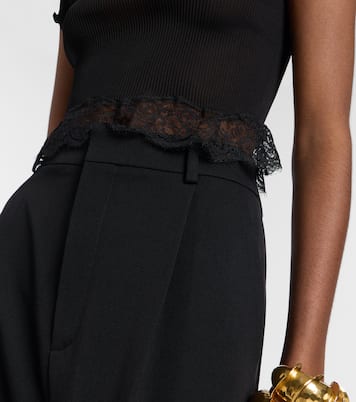 Lace-trimmed silk top | Saint Laurent