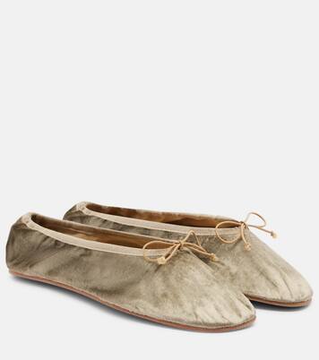 Round velvet ballet flats | The Row