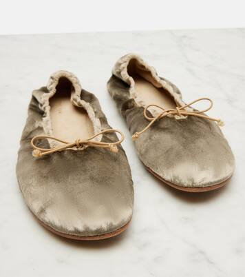 Round velvet ballet flats | The Row