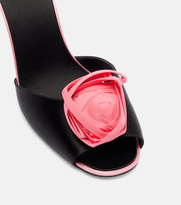 Rose Vivier 85 floral satin mules | Roger Vivier