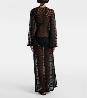 Open-knit tie-neck lamé kaftan | Missoni