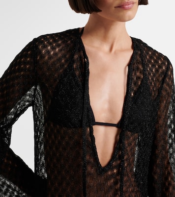 Open-knit tie-neck lamé kaftan | Missoni