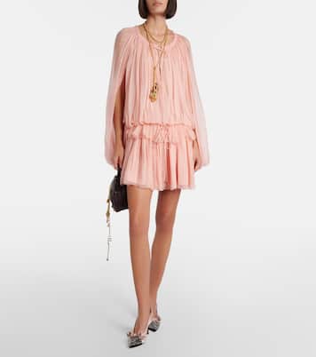 Alba studded leather-trimmed satin pumps | Chloé