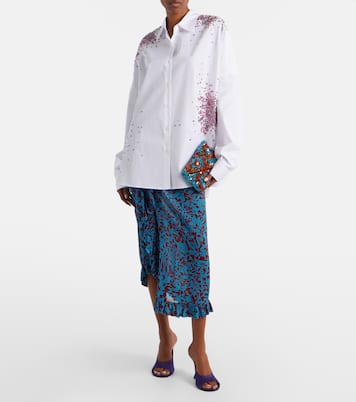 Clutch in raso con cristalli | Dries Van Noten