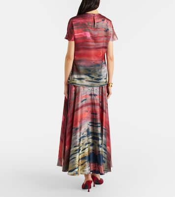 Printed silk satin maxi skirt | Roksanda