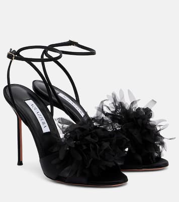 Poème 105 satin slingback sandals | Aquazzura