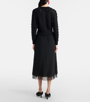 Midirock aus Crêpe de Chine mit Spitze | Simone Rocha