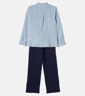 Cotton seersucker shirt and pants set | Tartine et Chocolat