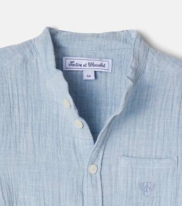 Cotton seersucker shirt and pants set | Tartine et Chocolat