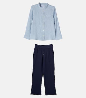 Cotton seersucker shirt and pants set | Tartine et Chocolat