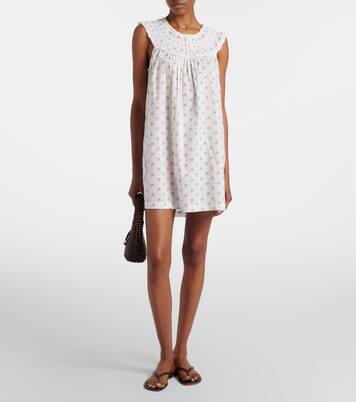Vestido corto Verity de algodón floral | Dôen