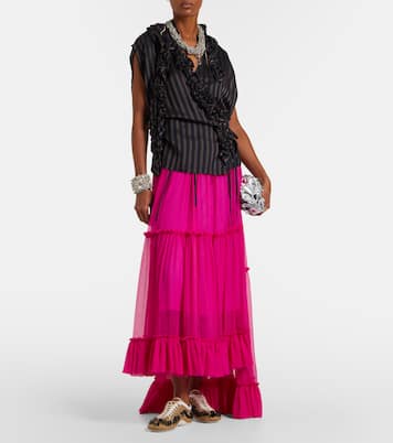 Asymmetric silk muslin skirt | Dries Van Noten