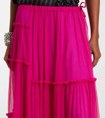 Asymmetric silk muslin skirt | Dries Van Noten