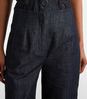 Osborne cotton chambray wide-leg pants | Veronica Beard