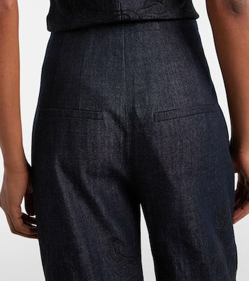 Osborne cotton chambray wide-leg pants | Veronica Beard