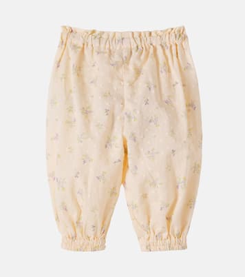Baby Olly floral cotton pants | Wheat