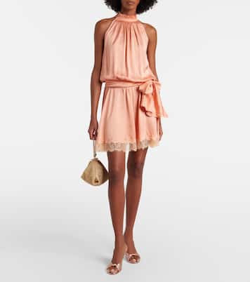 Mono Silvia de satén con encaje | Poupette St Barth