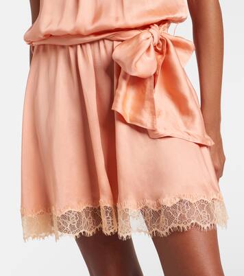 Mono Silvia de satén con encaje | Poupette St Barth