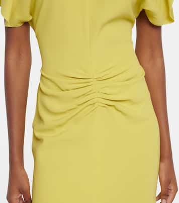 Bela gathered crêpe satin midi dress | Victoria Beckham